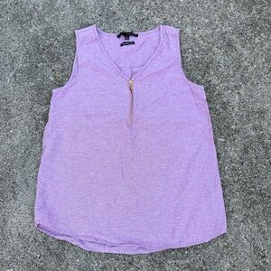 Harve Benard Lavender Sleeveless Linen Blouse